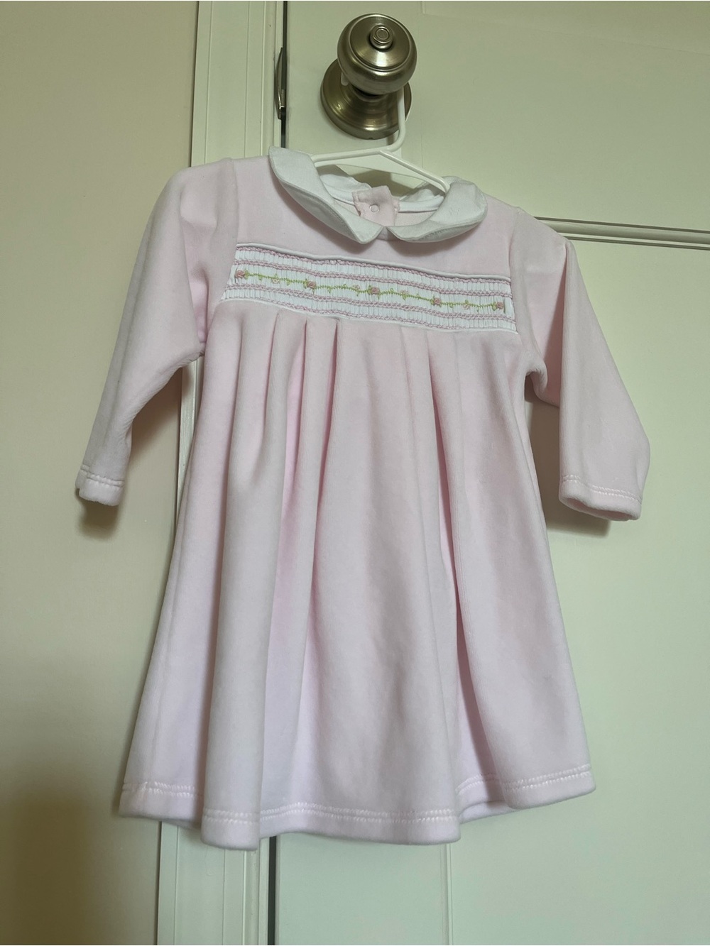 NWOT Pink Smocked Peter Pan Collar Dress for Girls